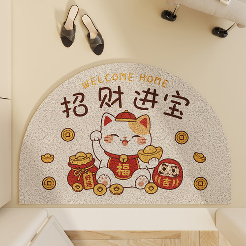 家用半圆脚垫入户门PVC丝圈地垫玄关大门口除尘耐磨耐脏门垫地毯