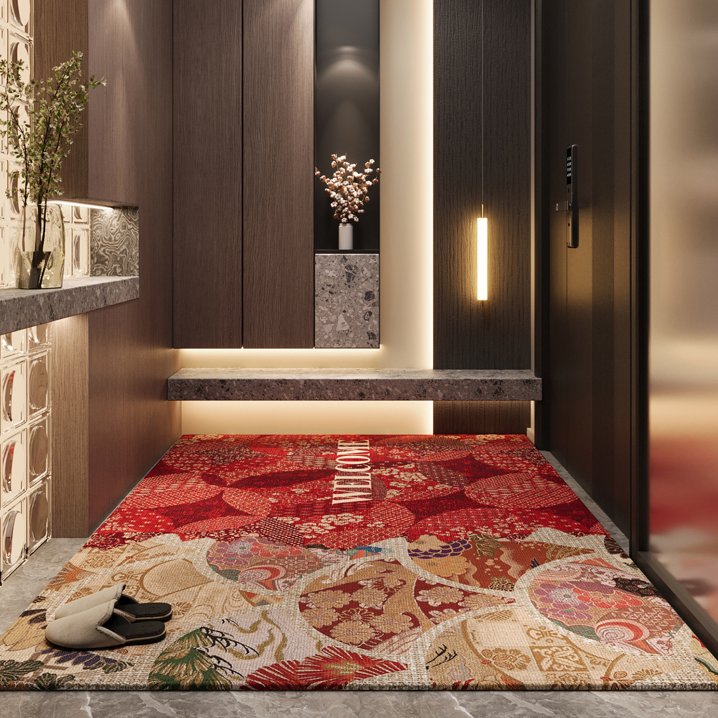 2026新款红色入户门地垫玄关大门口进门脚垫子防滑轻奢高级感地毯,居家布艺,入户地垫,淘宝优惠券,粉丝福利购,淘宝优惠卷