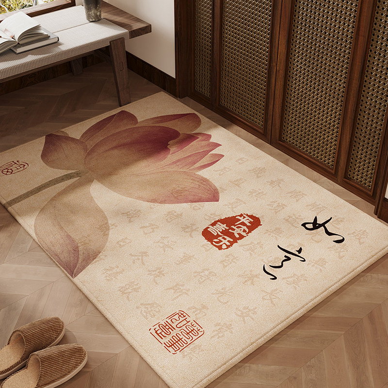 禅意入户门地垫2026新款新中式玄关大门口进门脚垫防滑除尘耐脏毯,居家布艺,入户地垫,淘宝优惠券,粉丝福利购,淘宝优惠卷