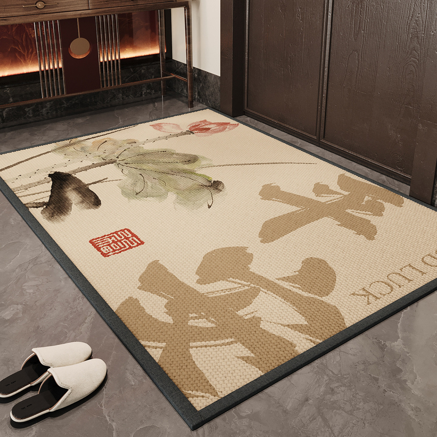 2026新款入户门地垫新中式国风玄关大门口进门脚垫子防滑除尘地毯,居家布艺,入户地垫,淘宝优惠券,粉丝福利购,淘宝优惠卷