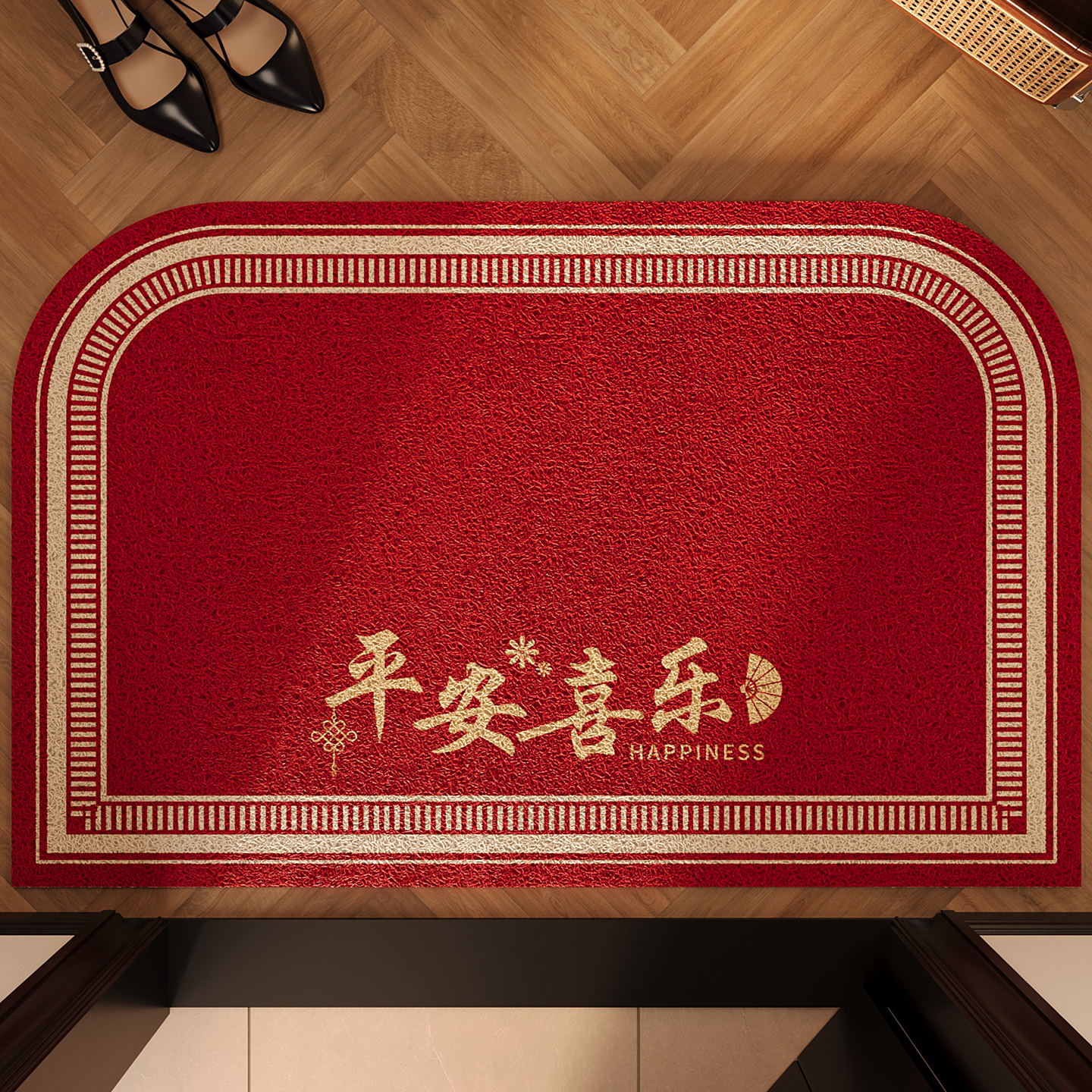 丝圈入户门地垫红色玄关门口耐脏除尘防滑脚垫进门可裁剪地毯定制