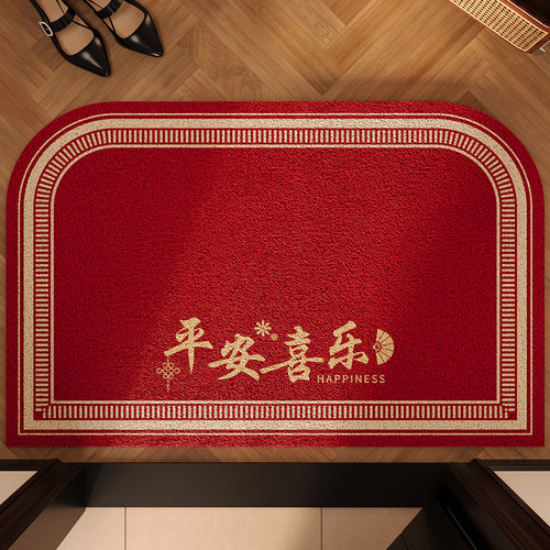 丝圈入户门地垫红色玄关门口耐脏除尘防滑脚垫进门可裁剪地毯定制