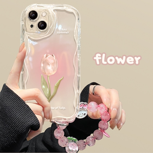 适用于苹果14Pro手机壳iPhone13mini新款 12小清新11香槟郁金香XSMax网红ins风6s透明7硅胶套8Plus全包SE防摔