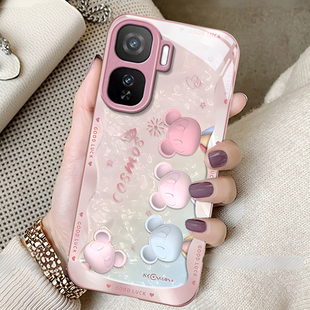 金属漆玻璃适用iQOONEO10手机壳新款VIVO9贝纹熊8Pro卡7SE竞速版6高级感活力855好看挂绳硬简约清新保护套3