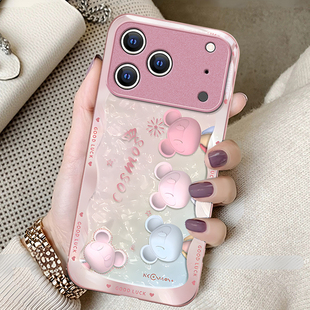 贝纹熊适用苹果17手机壳iPhone16Promax新款IP15金属漆14玻璃5硅胶13简约12硬11好看挂绳8plus防摔6保护套7