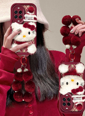 毛绒猫咪适用华为nova14手机壳13女12新款huawei活力版11Ultr秋冬10SE可爱9pro硅胶8防摔6好看5挂绳4保护套