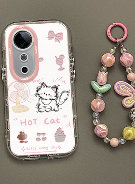 适用VIVOS19手机壳S18新款S17t镜面s16泡芙壳s15高级感s12pro吹风小猫s10防摔s9保护套s7t不会撞壳的vivo可爱