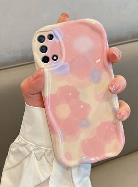适用于OPPOK7x新款手机壳小清新创意粉色爱心花朵女OPPOPERM00奶油波浪边保护套镜头全包防摔软壳