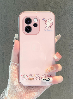 适用OPPOReno15Pro手机壳14硬13Pro新款12女可爱10玻璃9全包8卡通兔子7SE防摔6创意5K硬4好看3高级11保护套