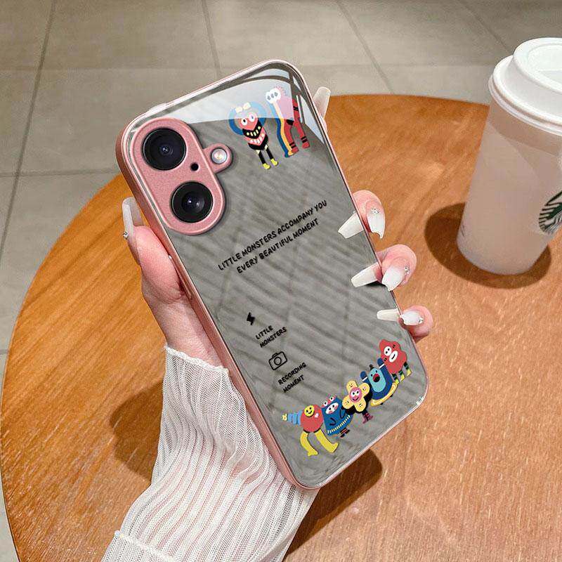 适用苹果16手机壳iPhone15Promax镜面IP14新款13金属漆12硬壳11防摔Xs保护套8plus舞会mini小伙伴6s二代SE2潮