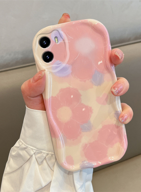 适用于vivoY10(t1版)粉色爱心花朵手机壳时尚小清新女款vivoV2168A创意硅胶保护套镜头全包防摔软壳