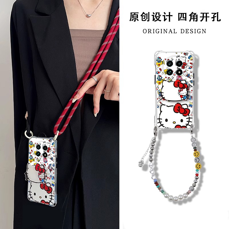 适用真我13/12/11可爱TK猫挂绳壳