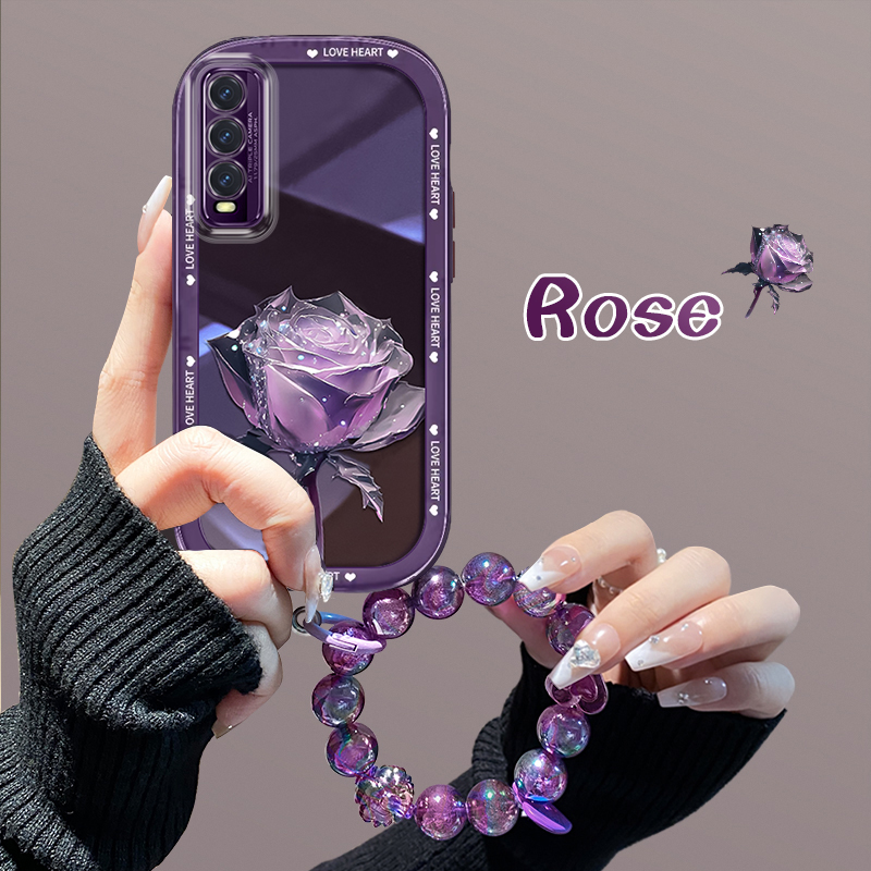 vivoY50ttpu轻奢玫瑰手机壳防摔