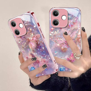 闪钻蝴蝶适用OPPOA5Pro手机壳a2新款 A3s高级感A98金属漆a97玻璃A93s创意A11x防摔a36保护套A9梦幻唯美A55s硬