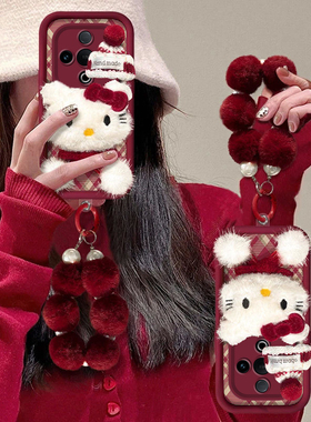 毛绒猫咪适用VIVOY500Pro手机壳Y300i新款200简约100可爱8+全包77e防摔737挂绳0硅胶35M+好看33S秋冬30保护套