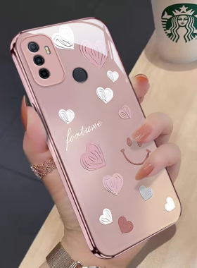 适用于OPPOA11s网红手机壳时尚创意简约渐变爱心OPPOPDVM00全包防摔保护套金属漆玻璃壳