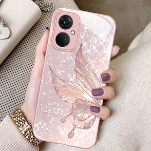 潮流高级感K10活力版 女防摔保护套K7时尚 创意 奢华玻璃K10Pro全包ins钻石蝴蝶K9s个性 适用OPPOK11x手机壳新款