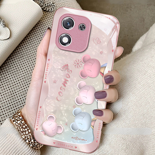 贝纹熊适用荣耀X70i手机壳60新款x50i全包X30高级金属漆玻璃X20挂绳V40可爱好看10创意10防摔保护套9XPro