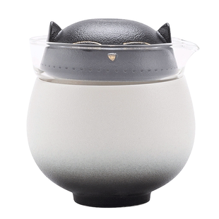 梅岭先生 熊猫萌猫快客杯一壶两杯旅行茶具创意陶瓷茶具礼物定制