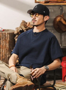 Cleanfit·美式猛男美式复古t恤男士短袖夏季2026新款潮牌亨利领