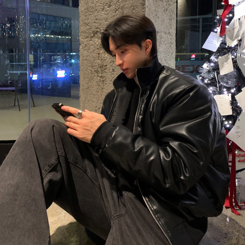 【特价】MYQ痞帅短款pu皮棉衣男士冬季保暖立领外套韩版潮流高级