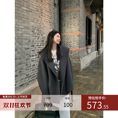 【特价冲量】特价100%羊毛区区欧阳 羊毛双面呢大衣女冬季小个子