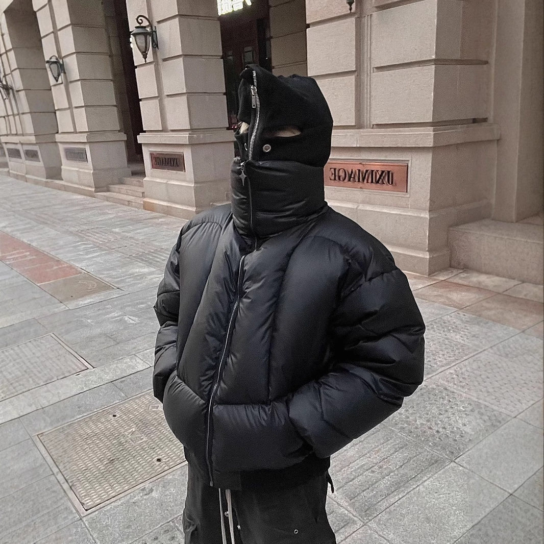 【专柜特价】小众高级设计感立领短款羽绒棉服外套男冬季加厚盔甲