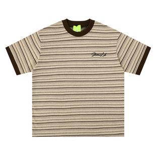 复古撞色罗纹领条纹短袖 Cleanfit·猛男美式 T恤手写 冲量3天