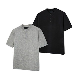 MADEEXTREME 春夏男装莱赛尔天丝亨利领柔软高级感短袖针织衫毛衣