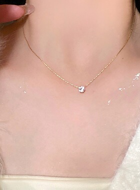 【新品冲量·特价】【Vintage·古著】极细单钻锆石项链女毛衣链