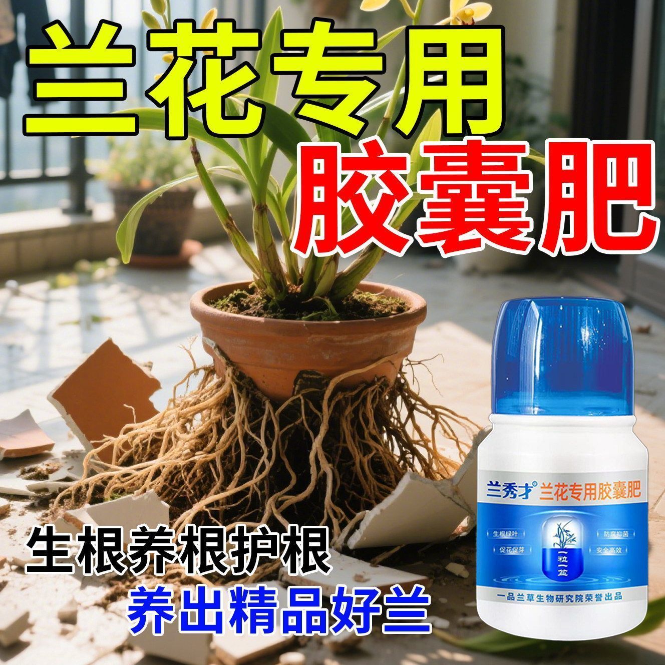 兰花生新根】生根爆根剂兰花烂根叶黄不成活壮根专用肥浓缩营养液