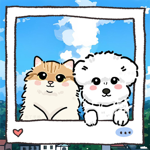宠物画像头像狗狗猫咪手绘代画