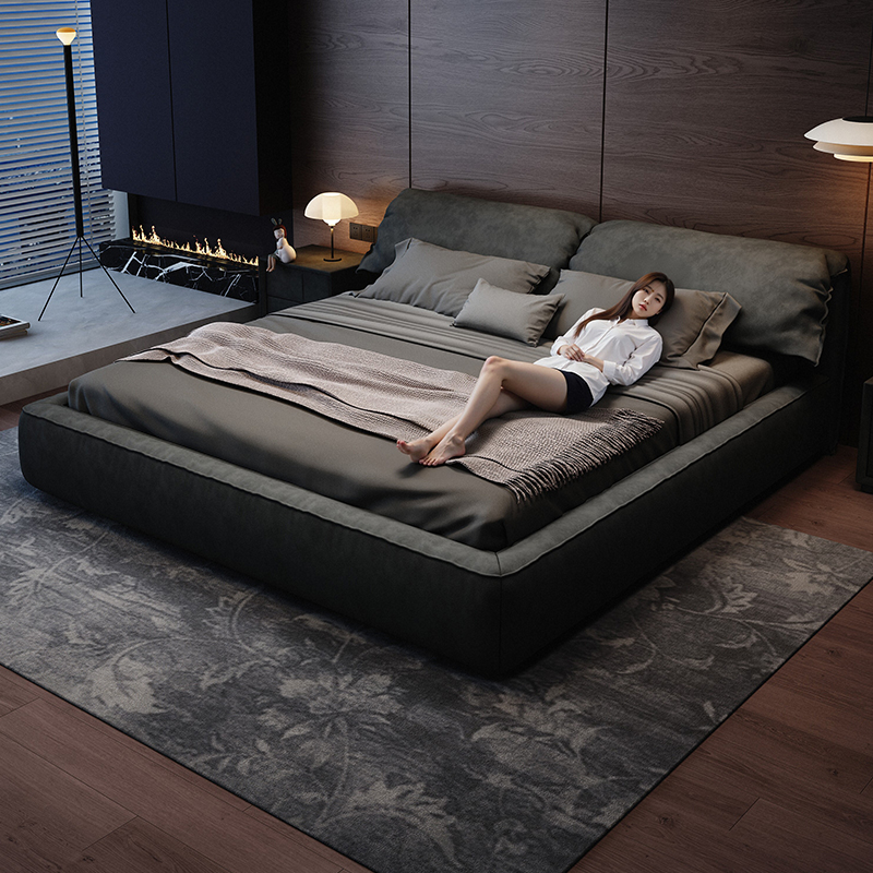 极简大象耳朵布艺床2米x