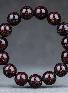 正宗印度小叶紫檀手串满金星2.0檀木文玩木质佛珠108颗男女手链