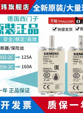 西门子熔断器125A 160A保险丝3NA3832-2C 3NA3836-2C NH000-gG