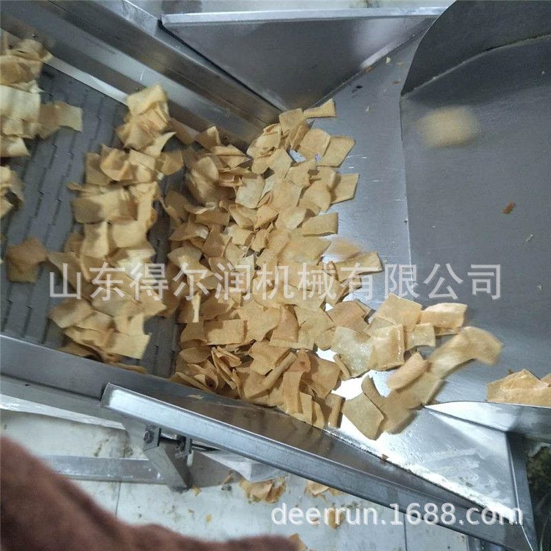 膨化食品虾片连续油炸生产线 自动调味 全自动虾条油炸机 产量大