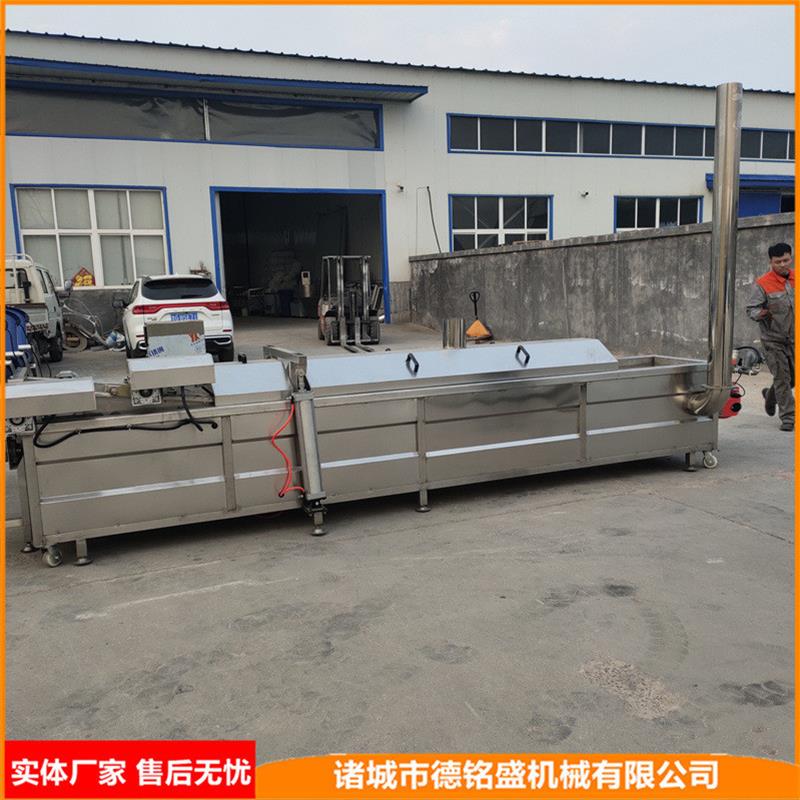 小酥肉连续式油炸机 炸大茶馓设备 双层网带式馓子油炸流水线