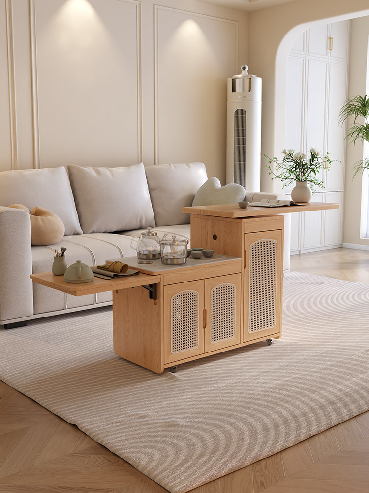 木屋记实木移动茶台茶车多功能茶水柜新中式泡茶桌岩板茶桌,住宅家具,茶几,淘宝优惠券,粉丝福利购,淘宝优惠卷