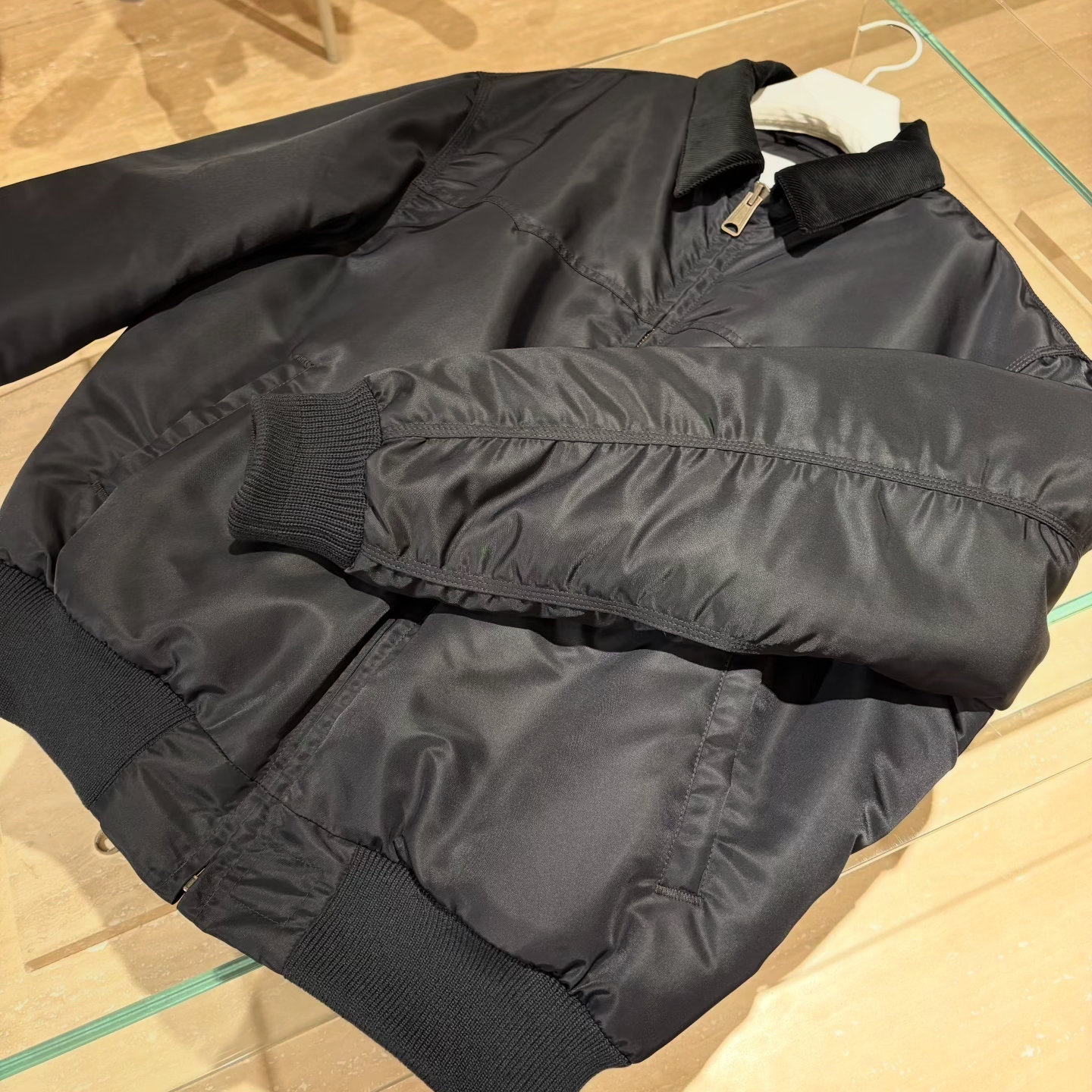 马拉拉灯芯绒翻领飞行员棉服夹克