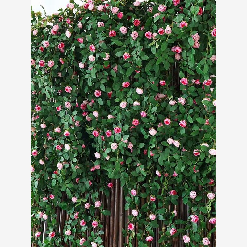 墙面挂饰仿真玫瑰花藤条