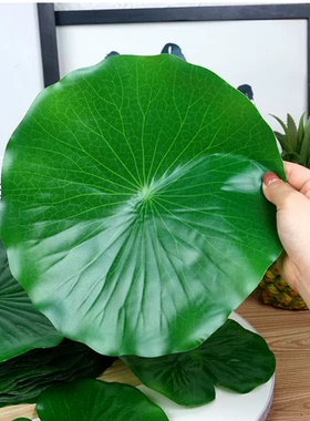 荷叶摆盘叶子餐厅水果店芭蕉叶装饰仿真绿色树叶烧烤垫底塑料盘纸