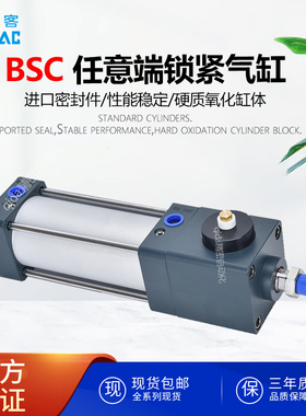 AiriTRC亚得克带任意端锁锁紧气缸BSC32/40/50/63/80/125带磁可调