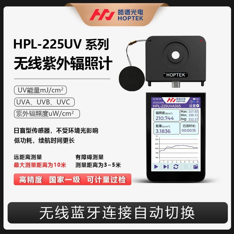 皓谱HPL-225UV系列紫外辐照度计UV能量计紫外杀菌灯强度测试仪