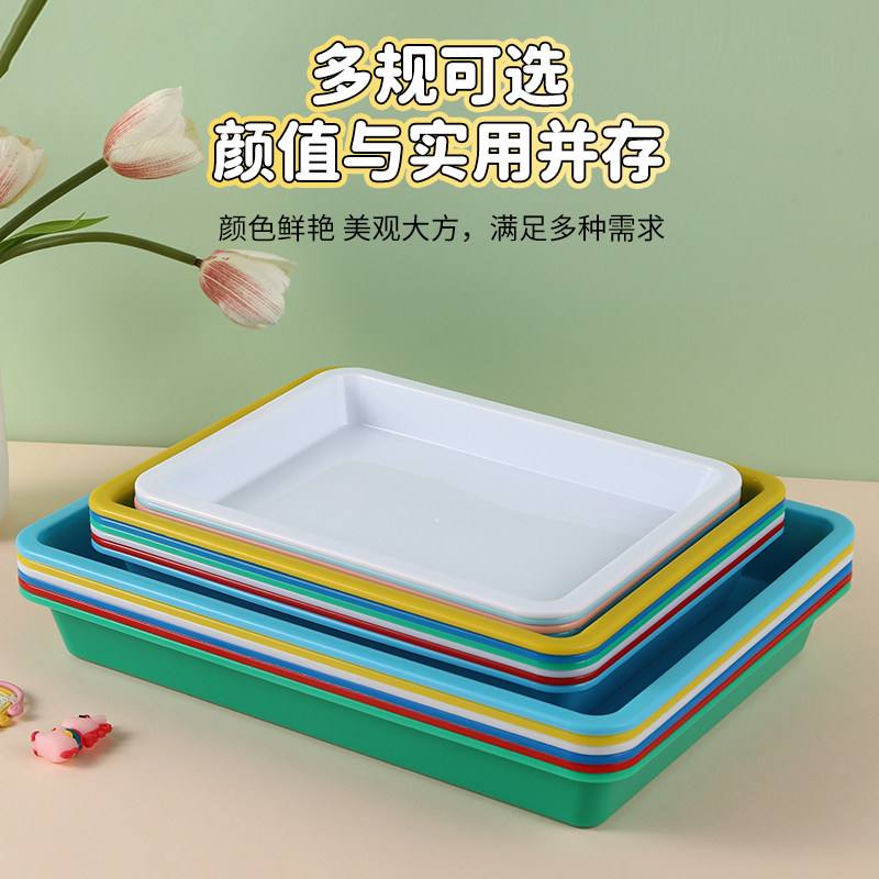 科学实验托盘儿童玩具彩色塑料托盘幼儿园学生手工器材画盘pp材质