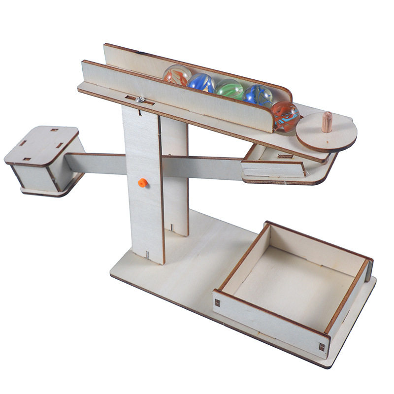 小学生益智创意科技小制作diy轨道滚珠跷跷板stem科学教育用品