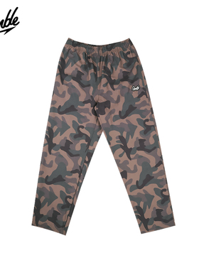 SLAMBLE春季新款迷彩运动休闲裤男女松紧带复古户外直筒潮流美式