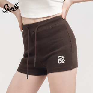 新款 SLAMBLE女士运动休闲短裤 紧身性感显瘦显臀瑜伽健身训练裤