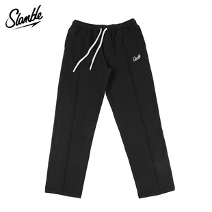 SLAMBLE秋冬新款美式运动加绒卫裤男跑步热身训练直筒休闲长裤潮