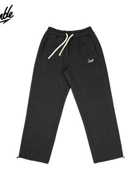 SLAMBLE新款空气棉弯刀束脚宽松运动卫裤男女百搭休闲长裤潮美式