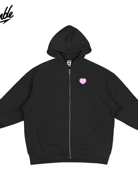 SLAMBLE秋冬新款廓形运动拉链开衫卫衣女休闲百搭外套简约舒适